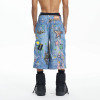 Custom Graffiti Denim Shorts with Artistic Street Edge