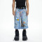Custom Graffiti Denim Shorts with Artistic Street Edge