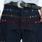 Custom Dark Denim Shorts with Star Rivets & Utility Straps