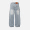 Light Wash Rhinestone Embellished Baggy Jeans