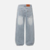 Light Wash Rhinestone Embellished Baggy Jeans