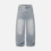 Light Wash Rhinestone Embellished Baggy Jeans