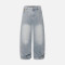 Light Wash Rhinestone Embellished Baggy Jeans