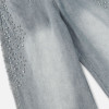 Light Wash Rhinestone Embellished Baggy Jeans
