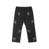 Gothic Rhinestone Cross Straight-Leg Pants