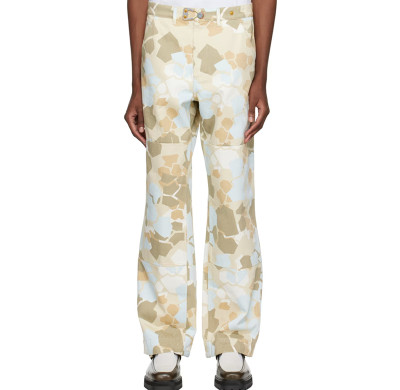 Abstract Camo Print Wide-Leg Trousers