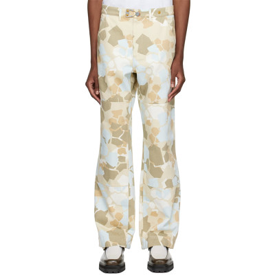 Abstract Camo Print Wide-Leg Trousers
