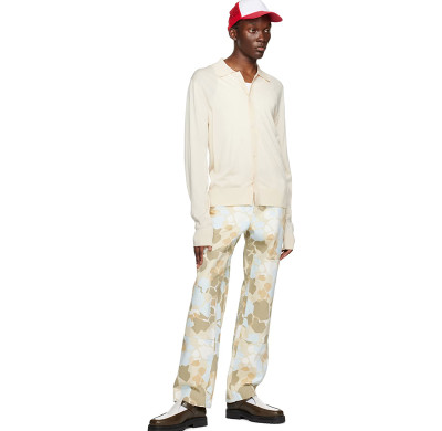 Abstract Camo Print Wide-Leg Trousers