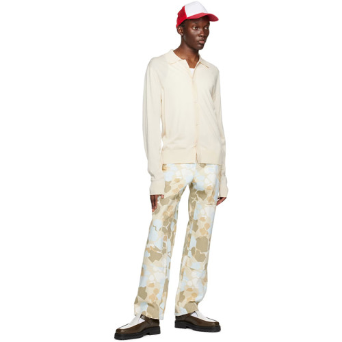 Abstract Camo Print Wide-Leg Trousers