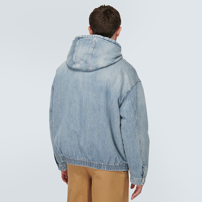 zipper denim hoodies