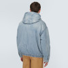 Minimalist Washed Denim Hoodie with Front Zip – Unisex Custom Fit