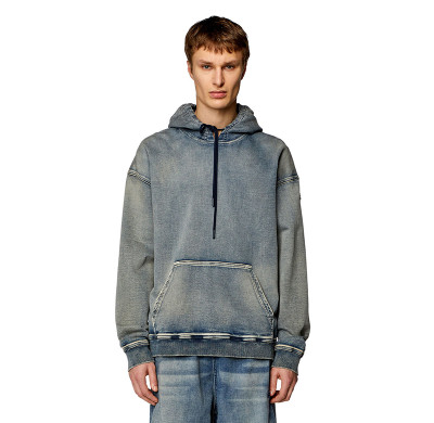 custom Y2K-Inspired Washed Denim Hoodie – Retro Pullover Look