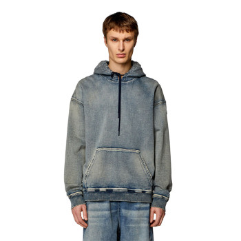 custom Y2K-Inspired Washed Denim Hoodie – Retro Pullover Look