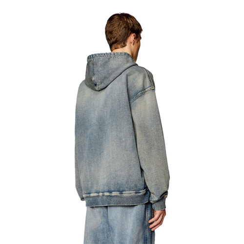 custom Y2K-Inspired Washed Denim Hoodie – Retro Pullover Look