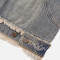 Custom Men’s Distressed Ripped Denim Hoodie – Rugged Streetwear Essential