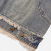 Custom Men’s Distressed Ripped Denim Hoodie – Rugged Streetwear Essential