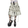 Deconstructed Y2K Multi-Pocket Denim Shorts with Drawstring Webbing