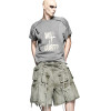 Deconstructed Y2K Multi-Pocket Denim Shorts with Drawstring Webbing