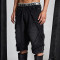 Custom Distressed Black Denim Shorts with Avant-Garde Edge