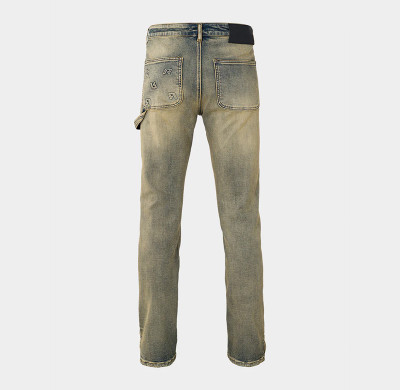 Vintage Patched Workwear Denim with 3D Logo Embroidery