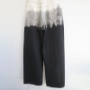 Dip-Dye Wide Leg Jeans with Embossed Floral Pattern