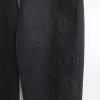 Dip-Dye Wide Leg Jeans with Embossed Floral Pattern