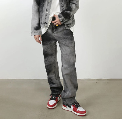 Custom Washed Black Gradient Denim Pants