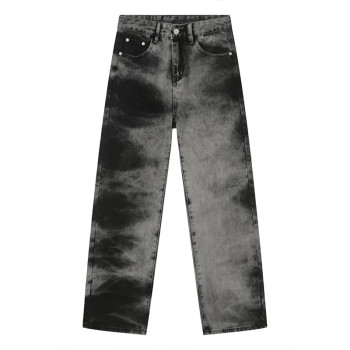 Custom Washed Black Gradient Denim Pants