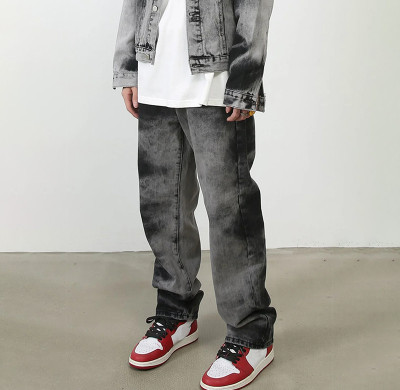 Custom Washed Black Gradient Denim Pants