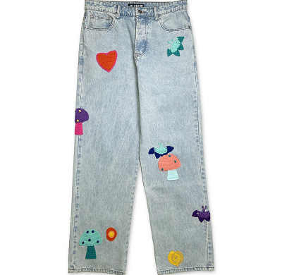 Custom Crochet Patchwork Jeans for Indie Designers & Boutique Brands