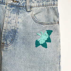 Custom Crochet Patchwork Jeans for Indie Designers & Boutique Brands
