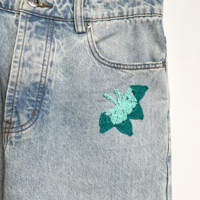 Custom Crochet Patchwork Jeans for Indie Designers & Boutique Brands