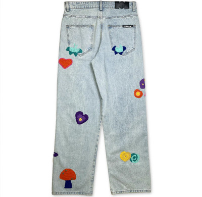 Custom Crochet Patchwork Jeans for Indie Designers & Boutique Brands