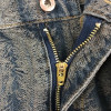 Custom Feather Textured Fringe Denim Shorts