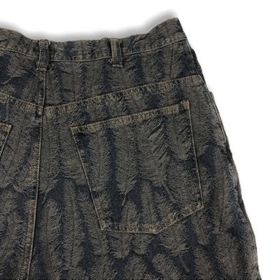 Custom Feather Textured Fringe Denim Shorts