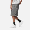 3D Panel Washed Gray Denim Cargo Shorts
