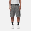 3D Panel Washed Gray Denim Cargo Shorts