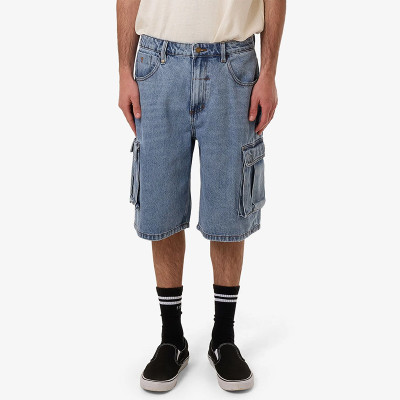 Vintage Light Blue Denim Cargo Shorts