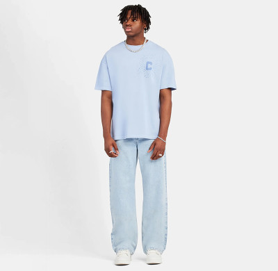 Men’s Loose Fit Light Blue Baggy Jeans