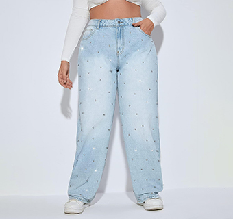 Plus Sizes Rhinestone Jeans