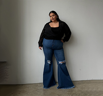 plus-size-Flared-Jeans