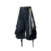 Custom Deconstructed Denim Shorts with Plaid Accent
