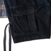 Custom Deconstructed Denim Shorts with Plaid Accent