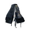 Custom Deconstructed Denim Shorts with Plaid Accent