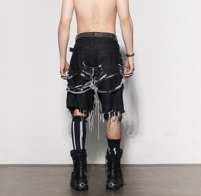 Custom Distressed Ruched Denim Shorts