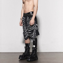 Custom Distressed Ruched Denim Shorts