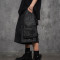 Techwear Black Cargo Shorts – Gothic Strap & Rivet Design