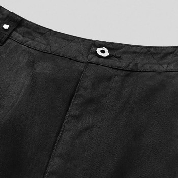 Techwear Black Cargo Shorts – Gothic Strap & Rivet Design