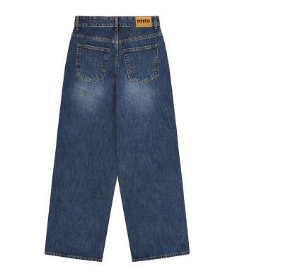 Vintage Patchwork Denim Jeans – Colorful Crochet Detail