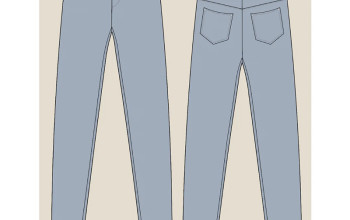 Men's Regular Fit Denim Jeans Tech Pack Template